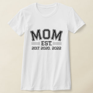 Mum Established Years Block Letters Custom T-Shirt
