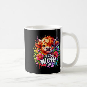 Mum ever highland cow floral mother's day coffee mug