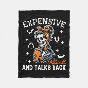 Mum Expensive Difficult & Talks Back Halloween Fleece Blanket