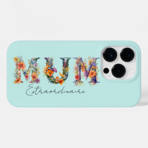 Mum Extraordinaire Floral Typography Case-Mate iPhone 14 Pro Case