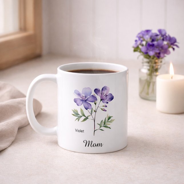 Mum February Birth Flower Coffee Mug (Creator Uploaded)