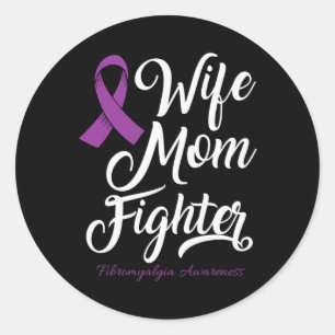 Mum Fibromyalgia Awareness Survivor Women Girl Classic Round Sticker
