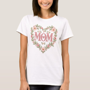 Mum Floral Heart Pastel T-Shirt