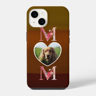 Mum Floral heart photo from the dog earth tones iPhone 14 Case