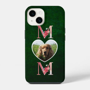 Mum Floral heart photo from the dog green iPhone 14 Case