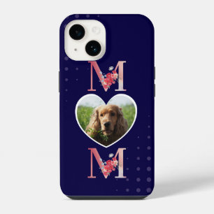 Mum Floral heart photo from the dog purple iPhone 14 Case