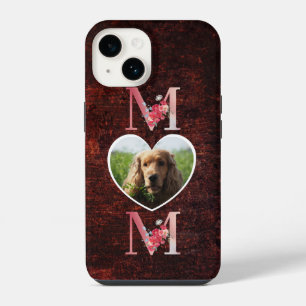 Mum Floral heart photo from the dog red iPhone 14 Case