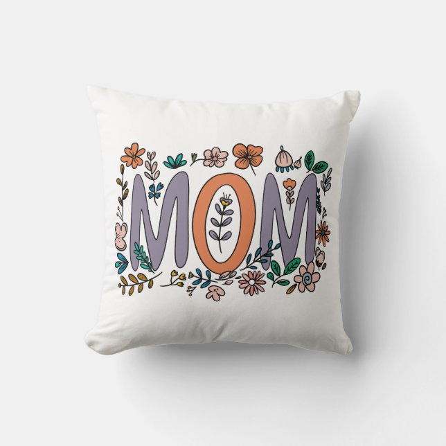 Mum Floral Pillow (Front)