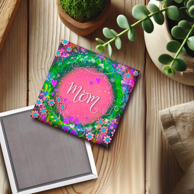 Mum Floral Pink Pretty Inspirivity Magnet (Creator Uploaded)