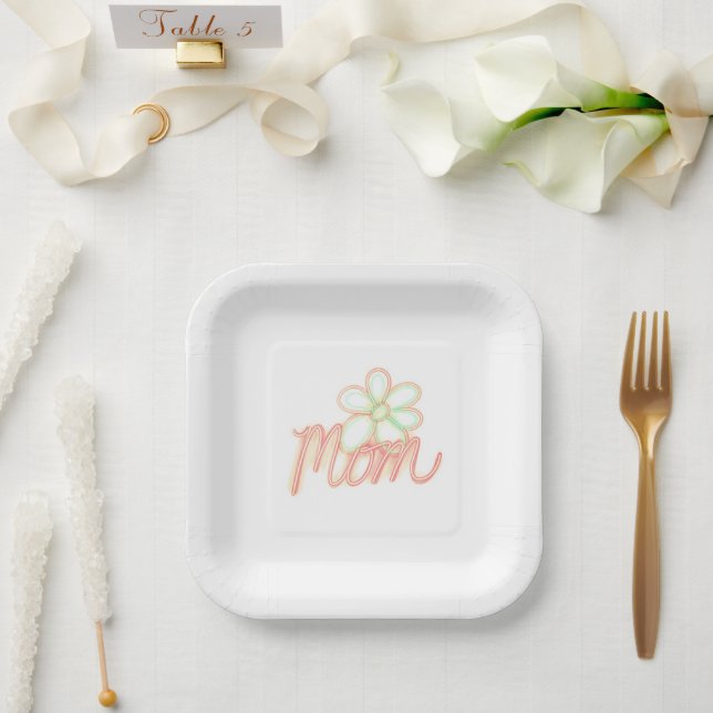 Mum Flower Art Paper Plate (Wedding)
