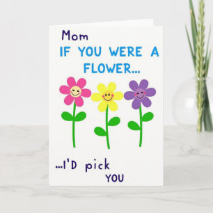 Mum Flower Pick You Card