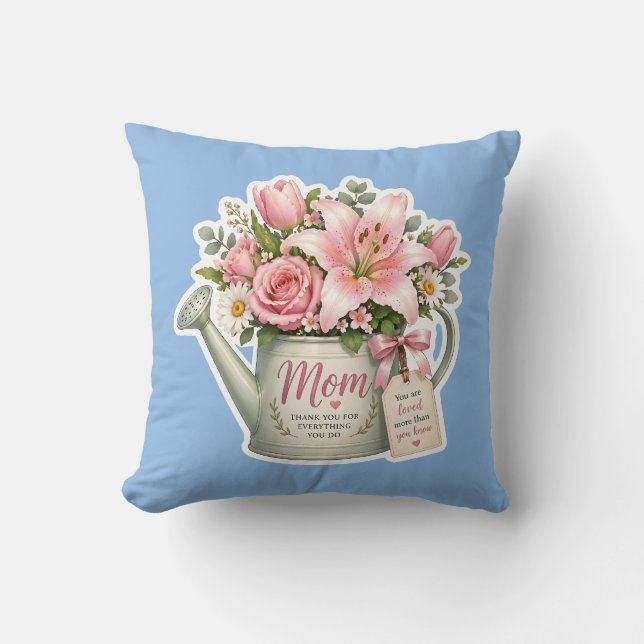 Mum Flower Watering Can Cushion (Front)