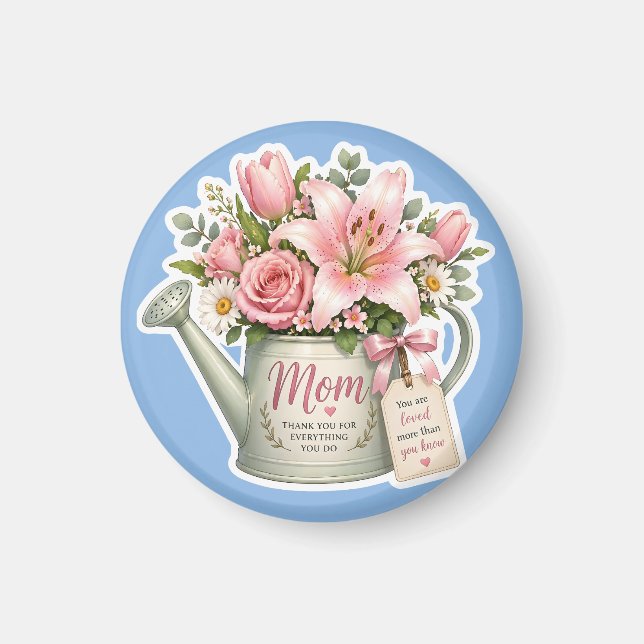 Mum Flower Watering Can Magnet (Front)