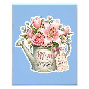 Mum Flower Watering Can Photo Print