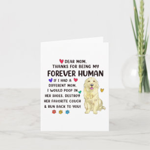 Mum Forever Human Cream Golden Retriever Mothers D Card