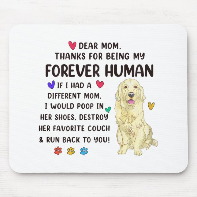 Mum Forever Human Cream Golden Retriever Mothers D Mouse Pad (Front)