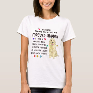 Mum Forever Human Cream Golden Retriever Mothers D T-Shirt