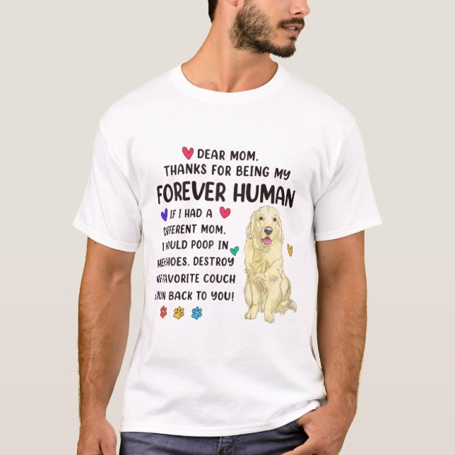 Mum Forever Human Cream Golden Retriever Mothers D T-Shirt (Front)