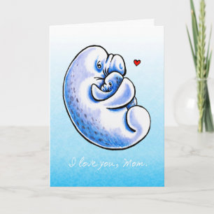 Mum from Daughter Son Manatee Mothers Love Card