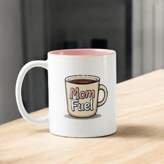Mum Fuel | Funny Coffee Lover Mum Two-Tone Coffee Mug
