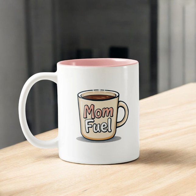 Mum Fuel | Funny Coffee Lover Mum Two-Tone Coffee Mug (Creator Uploaded)