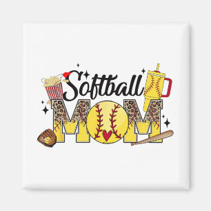 Mum Game Day Vibes Mothers Day Women Softball Mama Magnet