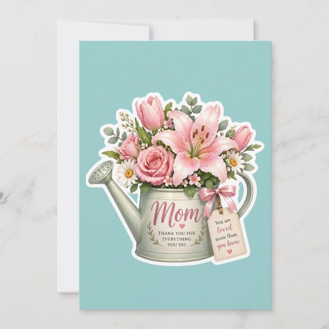 Mum Garden Flowers Invitation (Front)