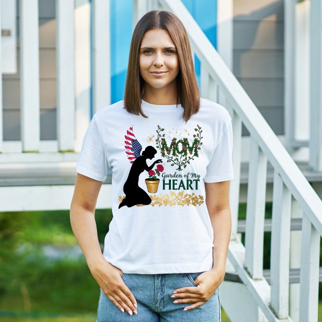 Mum – Garden of My Heart Floral Angel Design T-Shirt (Creator Uploaded)