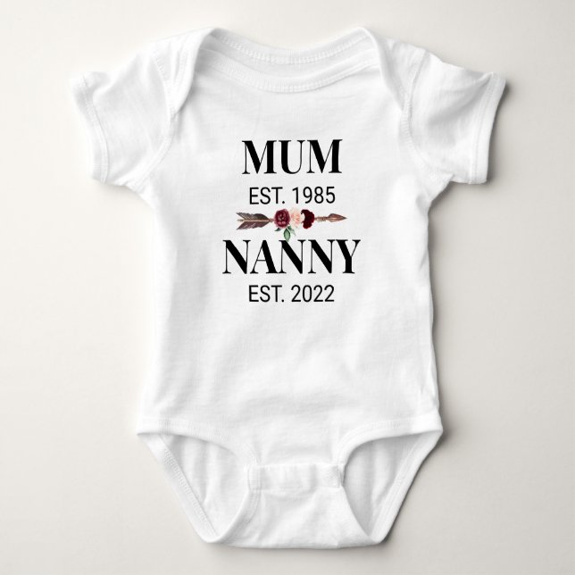 Mum Get Promoted to Nanny Baby Bodysuit (Front)
