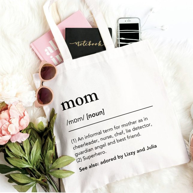Mum Gift Custom Definition Modern Funny Tote Bag (Creator Uploaded)