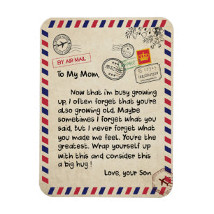 Mum Gifts   Letter To My Mum Love From Son Magnet