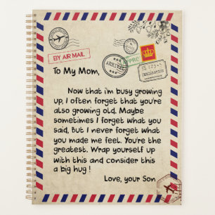 Mum Gifts Letter To My Mum Love From Son Planner