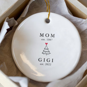 Mum   Gigi Year Est. Christmas Ceramic Ornament
