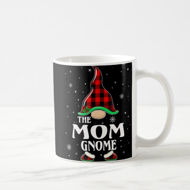 Mum Gnome Buffalo Plaid Matching Family Christmas  Coffee Mug (Right)