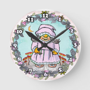 Mum Gnome Round Clock
