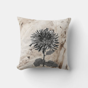 Mum Grandiflora (Black) Cushion