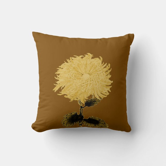 Mum Grandiflora (Golden) Cushion (Front)
