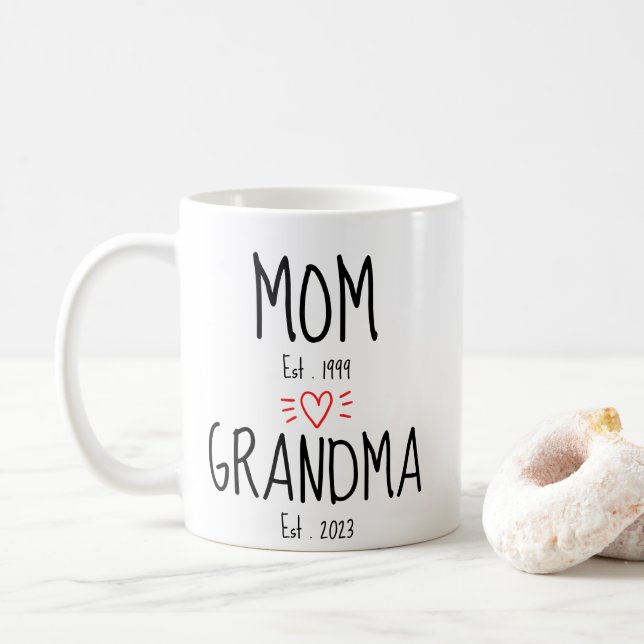Mum, Grandma #2 Fist Time Grandma,Gift New Grandma Coffee Mug (With Donut)