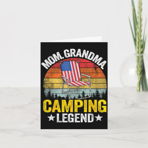 Mum grandma camping legend american flag women card