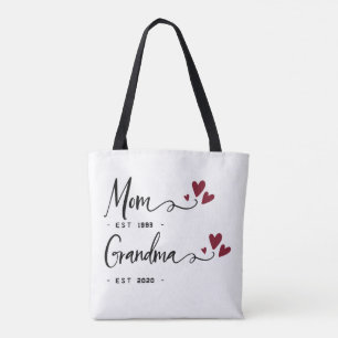 Mum Grandma EST. Gift For Mum Personalised Tote Bag