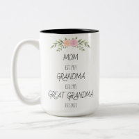 Mum Grandma Great Grandma Est Custom Year