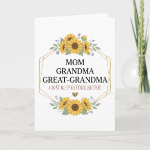 Mum Grandma Great Grandma Floral Family Pride  Card