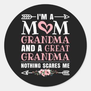 Mum Grandma Great Grandma Grandmother Mothers Day Classic Round Sticker