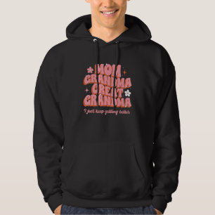 Mum Grandma Great Grandma Womens Retro Groovy Hoodie
