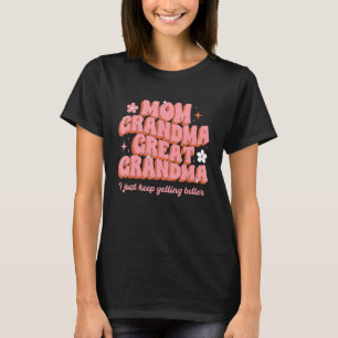 Mum Grandma Great Grandma Womens Retro Groovy T-Shirt