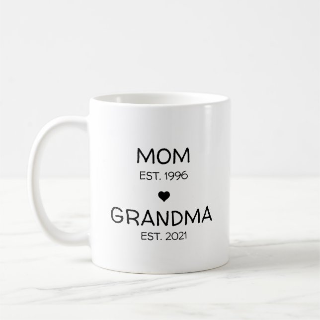 Mum Grandma Pregnancy Announcement Baby Reveal Coffee Mug (Left)