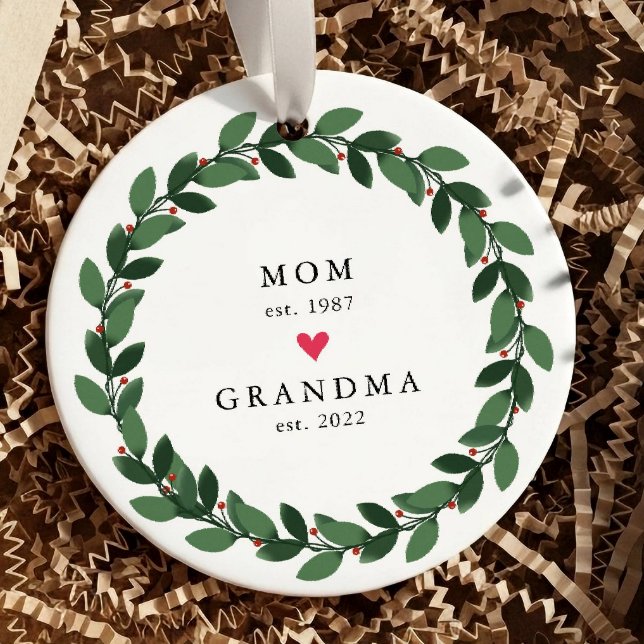 Mum | Grandma Year Est. Ceramic Ornament (Creator Uploaded)