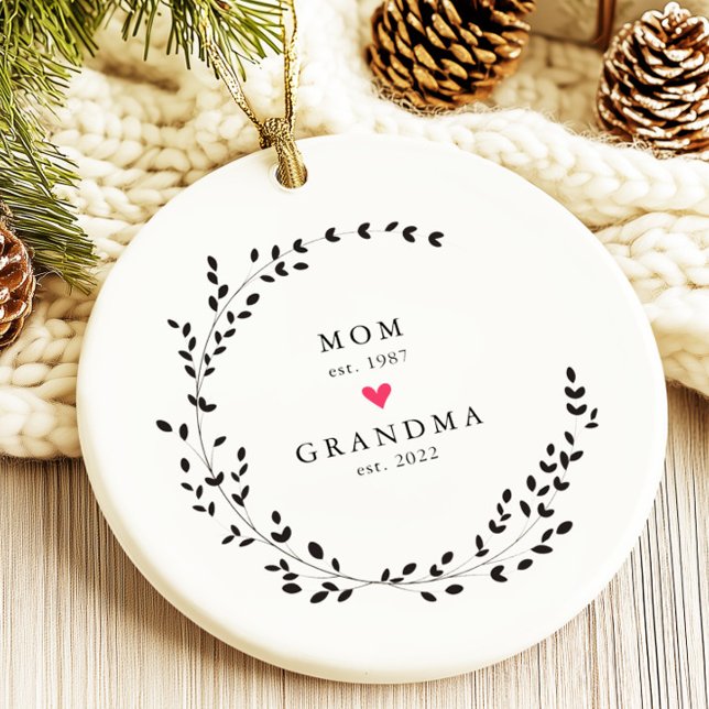 Mum | Grandma Year Est. Ceramic Ornament (Creator Uploaded)