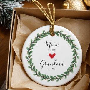 Mum   Grandma Year Est. Ceramic Ornament