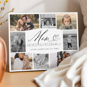 Mum Grateful for Every Moment Photo Collage Plaque